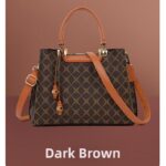 Casual Women’s Shoulder Handbag - Dark Brown
