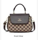 Elegant Top Handle Bag for Women - Checkerboard