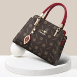Chic Top Handle Satchel Bag - burgundy