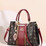 Elegant Women’s Satchel Handbag - Wine Red