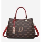 Soft Leather Look Shoulder Bag - burgundy