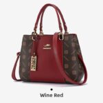 Chic Office Shoulder Bag for Women - Wine Red
