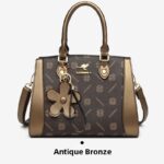 Fashionable Ladies Crossbody Purse - Antique bronze