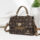 Soft Faux Leather Shoulder Bag - Dark Floral Pattern